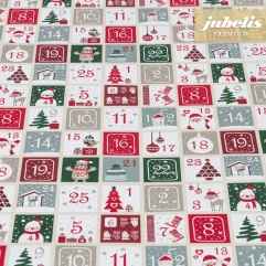 Beschichtete Baumwolle strukturiert Christmas Calendar III 100 cm x 140 cm
