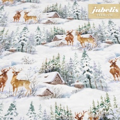 Textiler Luxus-Tischbelag Snow Landscape III 140 cm Durchmesser rund