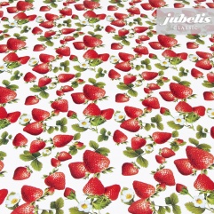 Wachstuch Erdbeeren mit Blten II 2000 cm x 140 cm komplette Rolle-Sonderpreis
