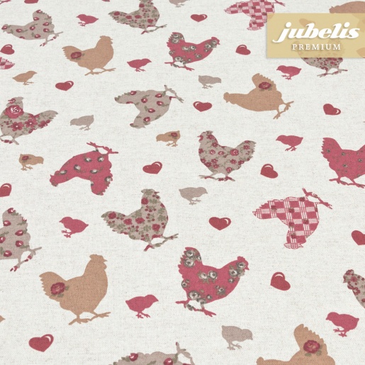 jubelis® | Beschichtete Baumwolle strukturiert Hühner natur III