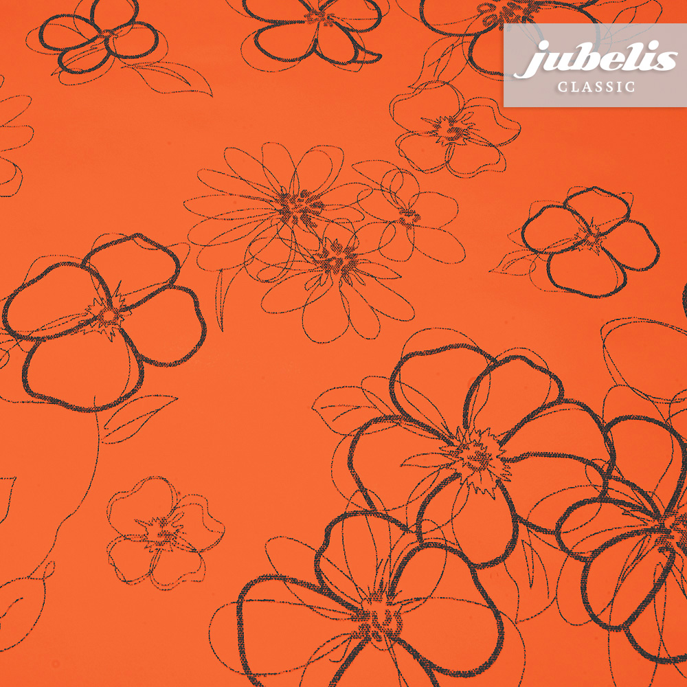 jubelis® | Wachstuch orange mit Blumen M